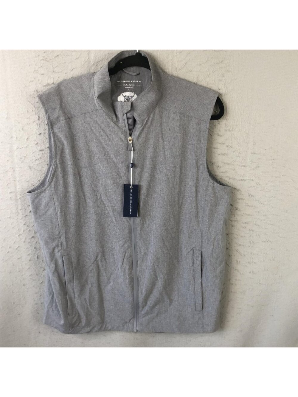 Holderness & Bourne The Conrad Vest Mens Large Gray Golf Stretch Windbreaker Zip